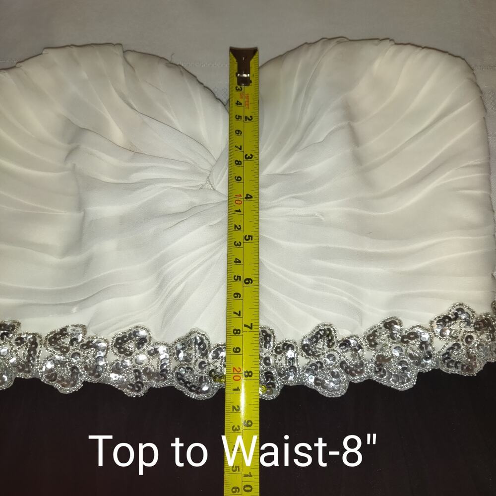 Way In Party Formal Mini Dress Sz 3 Black White Cruise Vacation Chiffon Sequins - Picture 12 of 16
